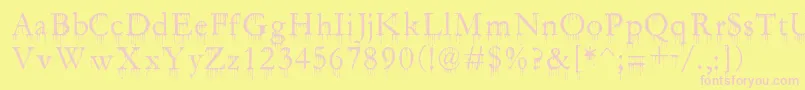 SF Gushing Meadow Font – Pink Fonts on Yellow Background