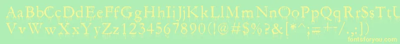 SF Gushing Meadow Font – Yellow Fonts on Green Background