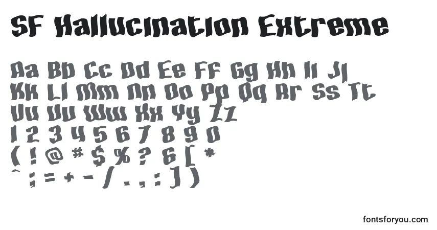 Fuente SF Hallucination Extreme - alfabeto, números, caracteres especiales