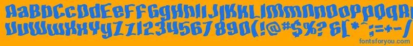 SF Hallucination Extreme Font – Blue Fonts on Orange Background