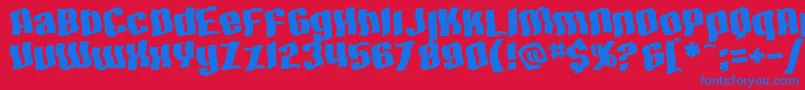 SF Hallucination Extreme Font – Blue Fonts on Red Background