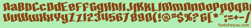 SF Hallucination Extreme Font – Brown Fonts on Green Background