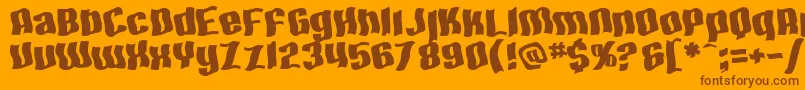 SF Hallucination Extreme Font – Brown Fonts on Orange Background