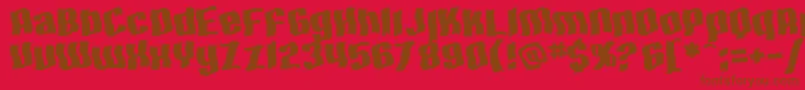 SF Hallucination Extreme Font – Brown Fonts on Red Background