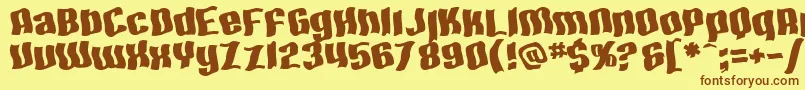 SF Hallucination Extreme Font – Brown Fonts on Yellow Background