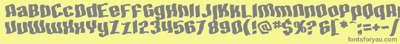 SF Hallucination Extreme Font – Gray Fonts on Yellow Background