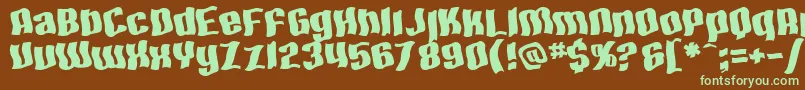 SF Hallucination Extreme Font – Green Fonts on Brown Background