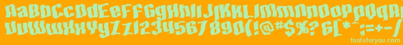 SF Hallucination Extreme Font – Green Fonts on Orange Background