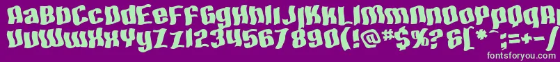 SF Hallucination Extreme Font – Green Fonts on Purple Background