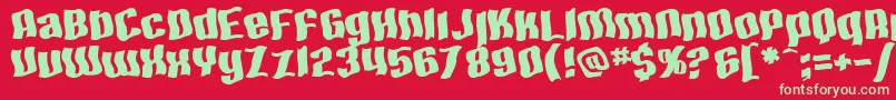 SF Hallucination Extreme Font – Green Fonts on Red Background