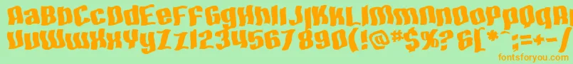 SF Hallucination Extreme Font – Orange Fonts on Green Background