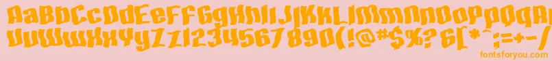 Weitere Informationen zur SF Hallucination Extreme-Schriftart SF Hallucination Extreme-Schriftart – Orangefarbene Schriften auf rosa Hintergrund