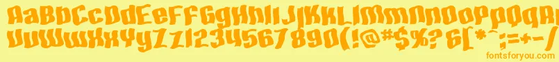 SF Hallucination Extreme Font – Orange Fonts on Yellow Background