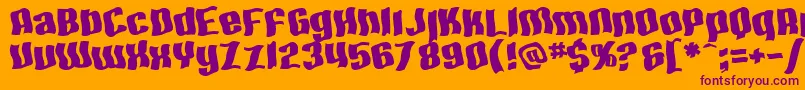 SF Hallucination Extreme Font – Purple Fonts on Orange Background
