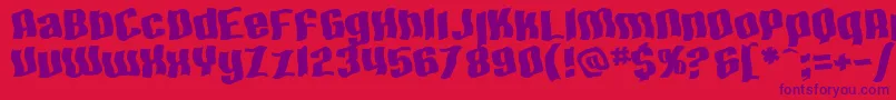 SF Hallucination Extreme Font – Purple Fonts on Red Background