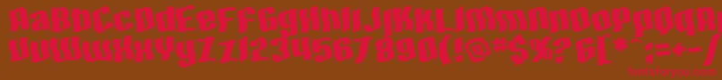 SF Hallucination Extreme Font – Red Fonts on Brown Background