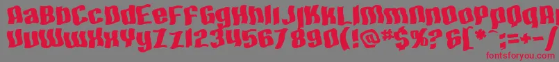 フォントSF Hallucination Extreme – 赤い文字の灰色の背景