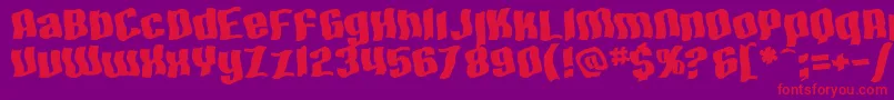 SF Hallucination Extreme-Schriftart – Rote Schriften auf violettem Hintergrund
