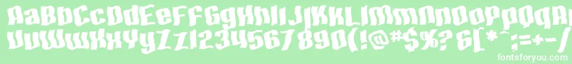 SF Hallucination Extreme Font – White Fonts on Green Background