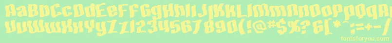 SF Hallucination Extreme Font – Yellow Fonts on Green Background