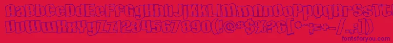 Шрифт SF Hallucination Outline – фиолетовые шрифты на красном фоне