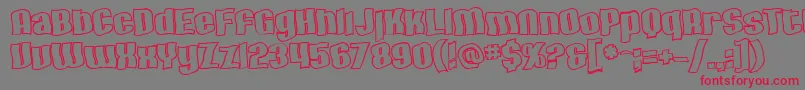 SF Hallucination Outline Font – Red Fonts on Gray Background