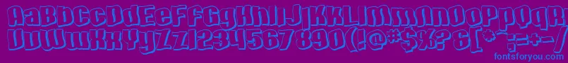 SF Hallucination Shadow Font – Blue Fonts on Purple Background