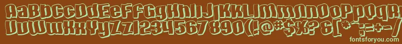 SF Hallucination Shadow Font – Green Fonts on Brown Background