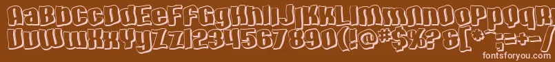 SF Hallucination Shadow Font – Pink Fonts on Brown Background