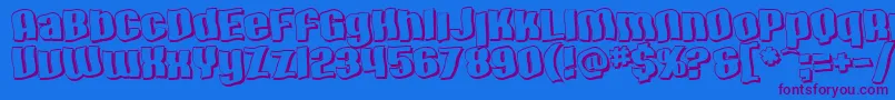 SF Hallucination Shadow Font – Purple Fonts on Blue Background