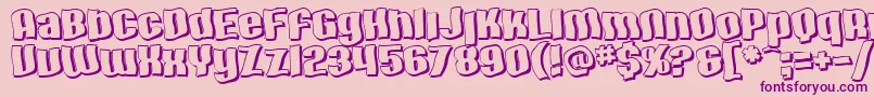 SF Hallucination Shadow Font – Purple Fonts on Pink Background