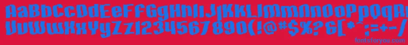 SF Hallucination Font – Blue Fonts on Red Background