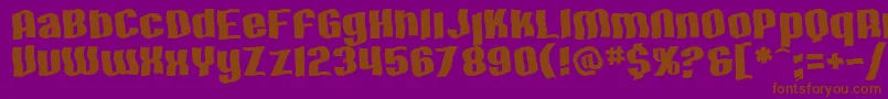 Шрифт SF Hallucination – коричневые шрифты на фиолетовом фоне