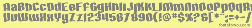 フォントSF Hallucination – 黄色の背景に灰色の文字