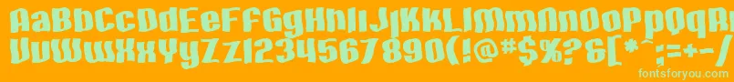 Saiba mais sobre a fonte SF Hallucination Fonte SF Hallucination – fontes verdes em um fundo laranja