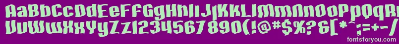 SF Hallucination Font – Green Fonts on Purple Background