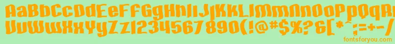 SF Hallucination Font – Orange Fonts on Green Background