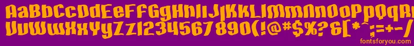 SF Hallucination Font – Orange Fonts on Purple Background