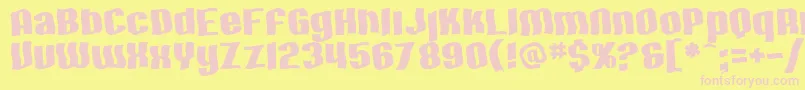 SF Hallucination-fontti – vaaleanpunaiset fontit keltaisella taustalla