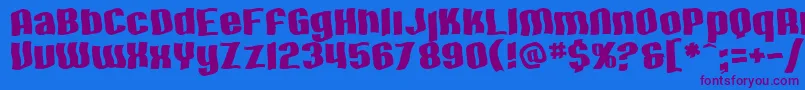 SF Hallucination Font – Purple Fonts on Blue Background