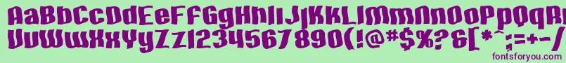 SF Hallucination Font – Purple Fonts on Green Background