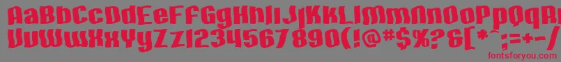 SF Hallucination-Schriftart – Rote Schriften auf grauem Hintergrund