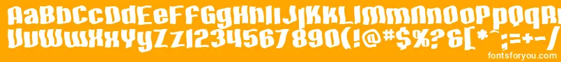 SF Hallucination Font – White Fonts on Orange Background