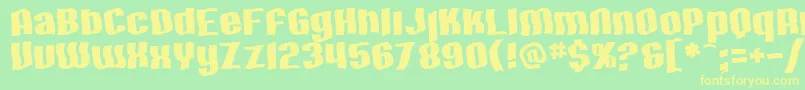 SF Hallucination Font – Yellow Fonts on Green Background