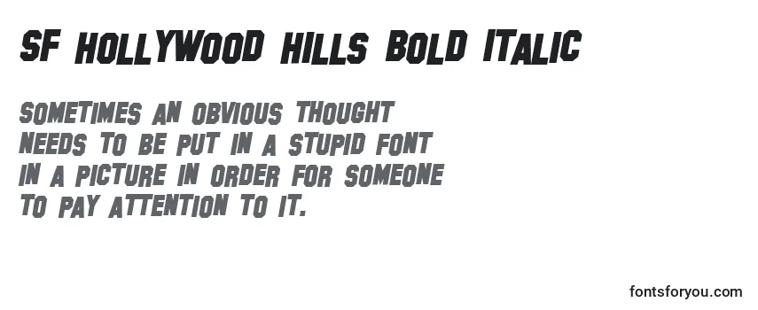 SF Hollywood Hills Bold Italic Font