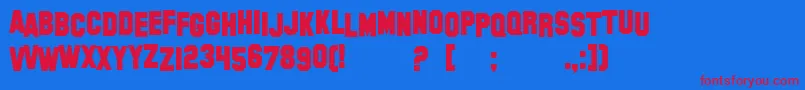 SF Hollywood Hills Bold Font – Red Fonts on Blue Background