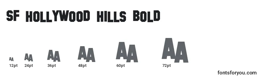 Größen der Schriftart SF Hollywood Hills Bold
