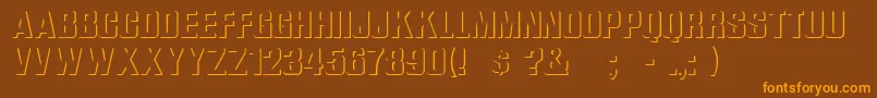 ReliefGrotesk-Schriftart – Orangefarbene Schriften auf braunem Hintergrund