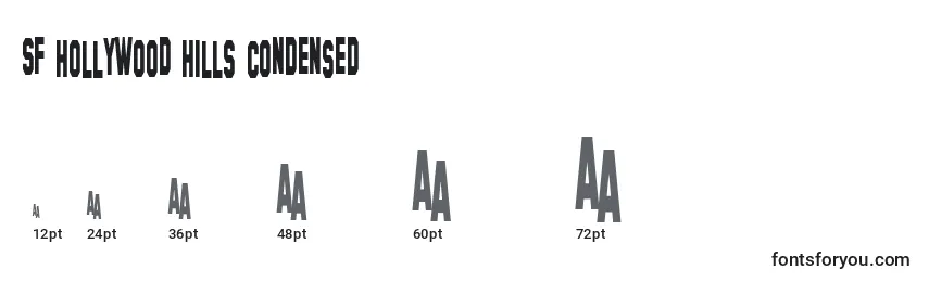 SF Hollywood Hills Condensed Font Sizes
