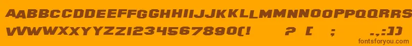 SF Hollywood Hills Extended Italic Font – Brown Fonts on Orange Background